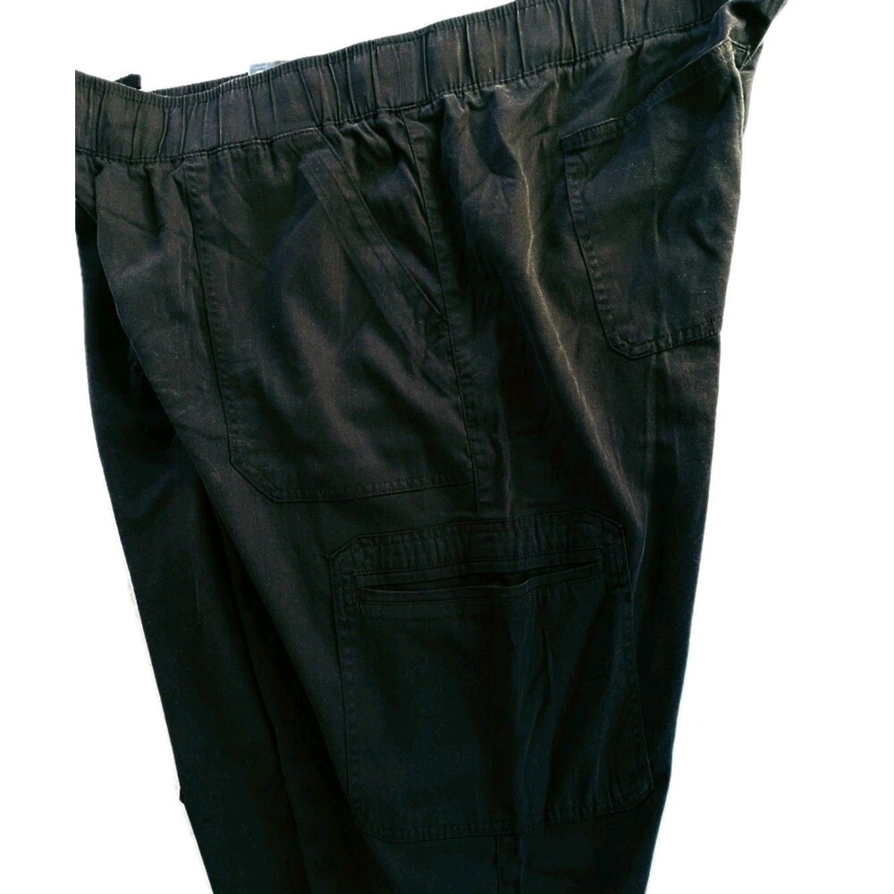 Buffalo Womens Pull-on Tencel Cargo Pant Black Size XXL Wide Waistband Tie Waist - Picture 8 of 10